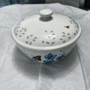 Floral Ceramic Bowl with Lid